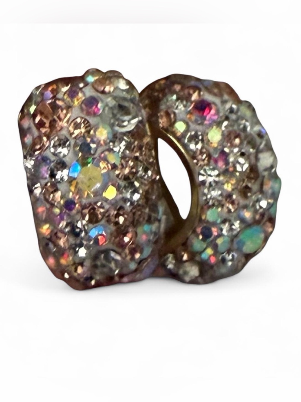 Sofia James New York golden colorful rhinestone stones hoop earrings